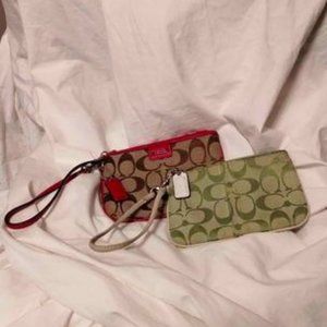 Coach Lime Green & Pink and Brown Wristlet group